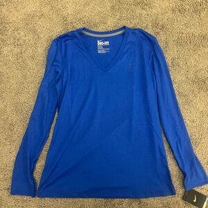 Nike Women's Vibrant Blue Long Sleeve Tee
